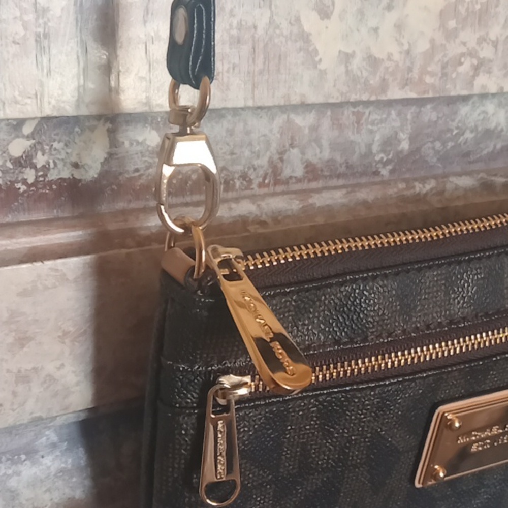 Michael Kors Black and Brown Logo Crossbody Bag - Picture 7 of 10